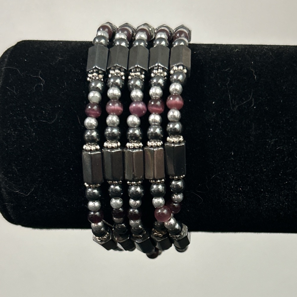 Elegant Black and Silver Multi-Strand Bracelet